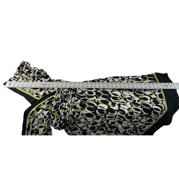 Studio I Petite Women's 12P Green Black White Abstract Print Dress - Picture 6 of 16